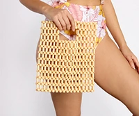 A  Summer Mood Wooden Beaded Mini Tote