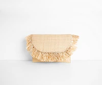 Island Time Straw Fringe Clutch