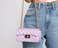 Trendy Glamour Quilted Diamond Jelly Crossbody
