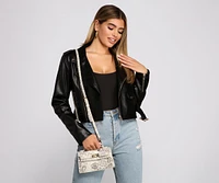 Sassy And Stylish Snake Print Crossbody