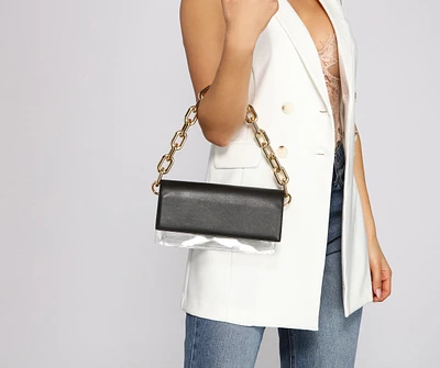 Faux Leather And PVC Statement Crossbody