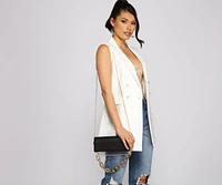 Faux Leather And PVC Statement Crossbody