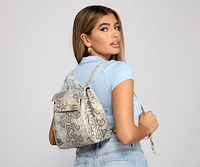 Sassy And Stylish Snake Print Backpack