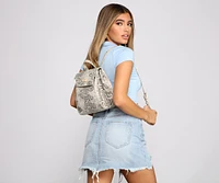 Sassy And Stylish Snake Print Backpack