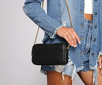 Double Glam Faux Leather Crossbody