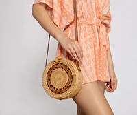 Bohemian Stunner Circular Straw Bag