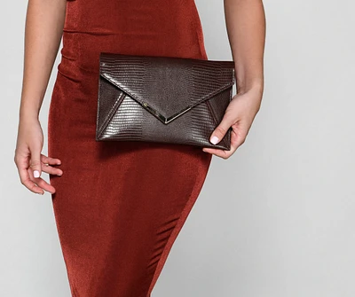 Style Icon Faux Leather Snake Clutch