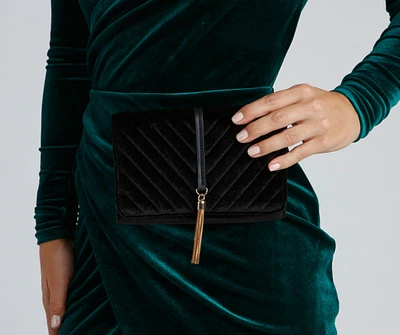 Bring The Luxe Look Velvet Crossbody Purse