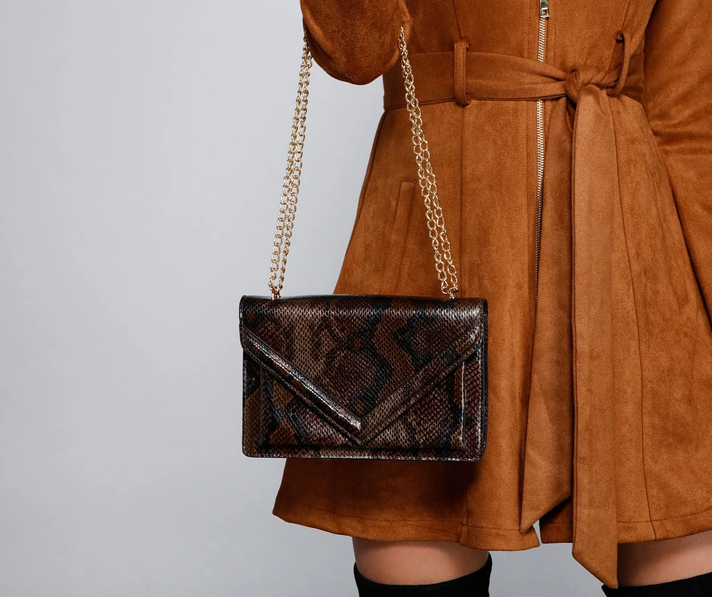 Major Trendsetter Snake Envelope Crossbody