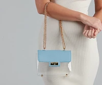 Clear Goals Saffiano Flap Crossbody