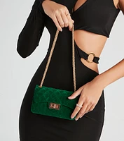 Feel This Velvet Quilt Crossbody Bag