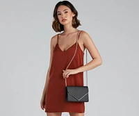 Class Act Faux Leather Envelope Crossbody Bag