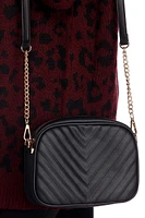 Faux Leather Chevron Crossbody