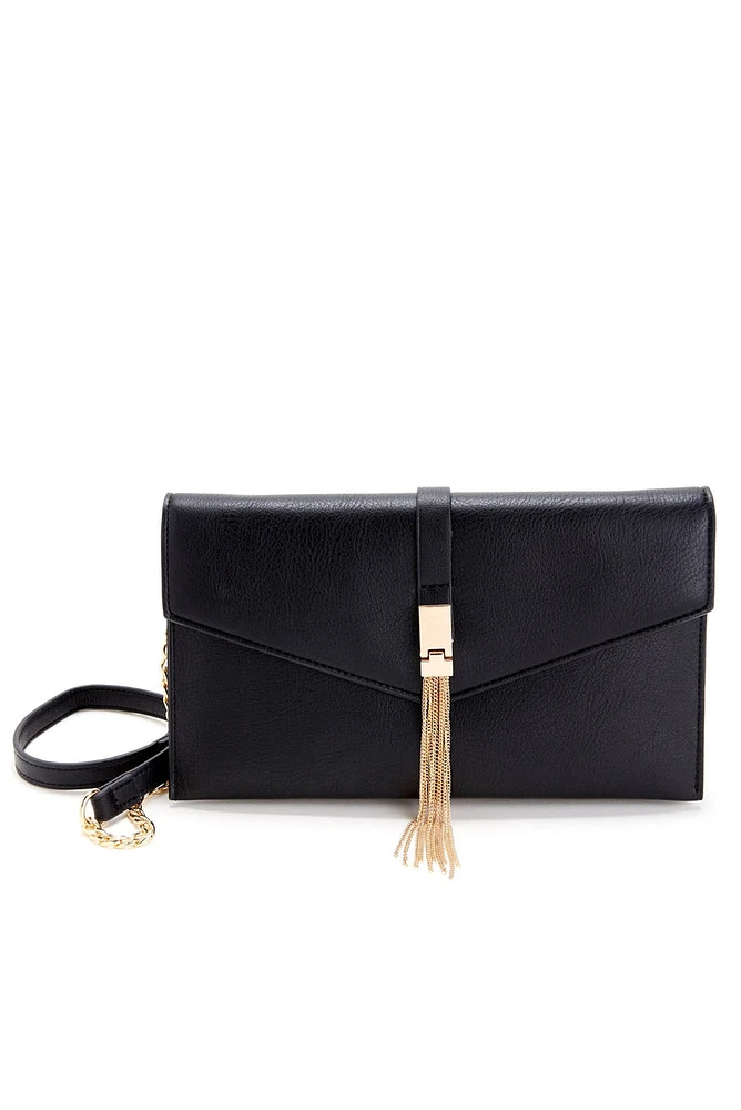 Metal Tassel Envelope Clutch