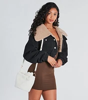 The It Girl Faux Fur Bucket Bag