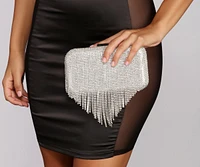 On The Fringe Rhinestone Clutch