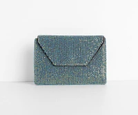 Rhinestone Mesh Envelope Clutch