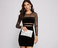 Glow On Glitter Mesh Envelope Clutch