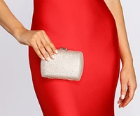 Comin' Clutch Glitter Mesh Evening Bag