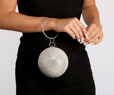 Your Time Rhinestone Sphere Clutch