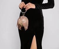 Glam Up The Night Rhinestone Fringe Sphere Clutch