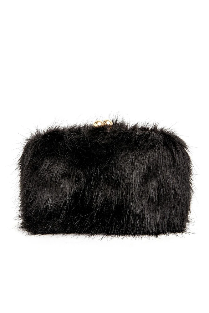 Feelin' Glam Faux Fur Clutch