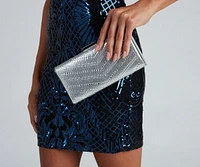 Midnight Glow Rhinestone Box Clutch