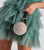 Glam Luxe Vibes Pearl Sphere Clutch