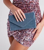 Keep Me Sparkly Rhinestone Envelope Clutch