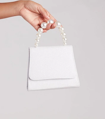 Glitz And Glitter Pearl Handle Handbag