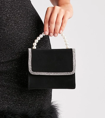 Glam Affair Rhinestone Trim Mini Handbag