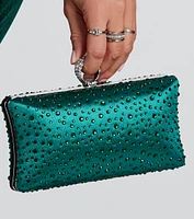 Special Moments Satin Rhinestone Box Clutch