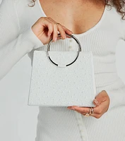 Elite Glam Faux Pearl Mini Tote Handbag