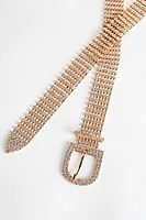 Gold Skinny Rhinestone Belt