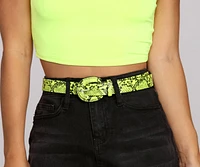 Electric Neon Snake Belt