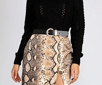 Touch Of Rhinestone Faux Leather Belt