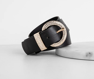 Touch Of Rhinestone Faux Leather Belt
