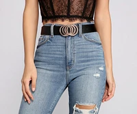 Glamorous Vibes Rhinestone O-Ring Belt