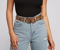 Double O-Ring Snake Print Belt