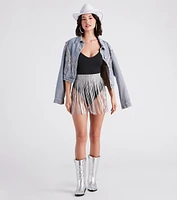 Festival Glam Rhinestone Fringe Belt