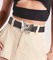 Fab Style Butterfly Buckle Faux Leather Belt