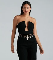 Bold And Glamorous Cross Charm Chain Belt