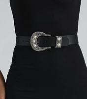 Western Glam Girl Pearl And Rhinestone Statement Belt