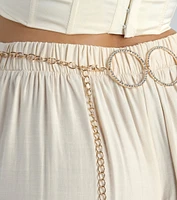 Trendy Glitz Rhinestone O-Ring Chain Belt