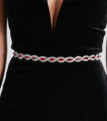 Glimmering Beauty Gemstone Infinity Chain Belt