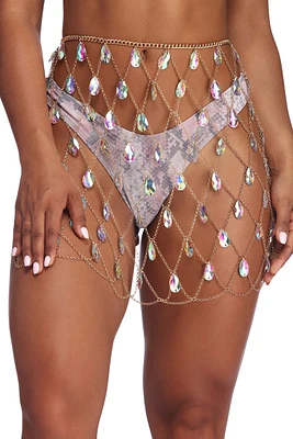 Draped In Gems Chain Skirt