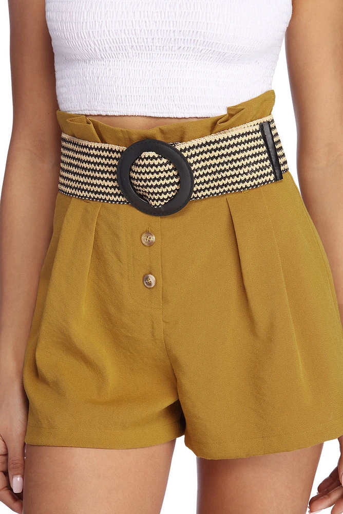 Striped Straw Belt