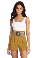 Striped Straw Belt