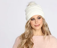 Cuddle Buddy Knit Pom Pom Beanie