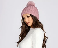 Winter Nights Pom Knit Beanie